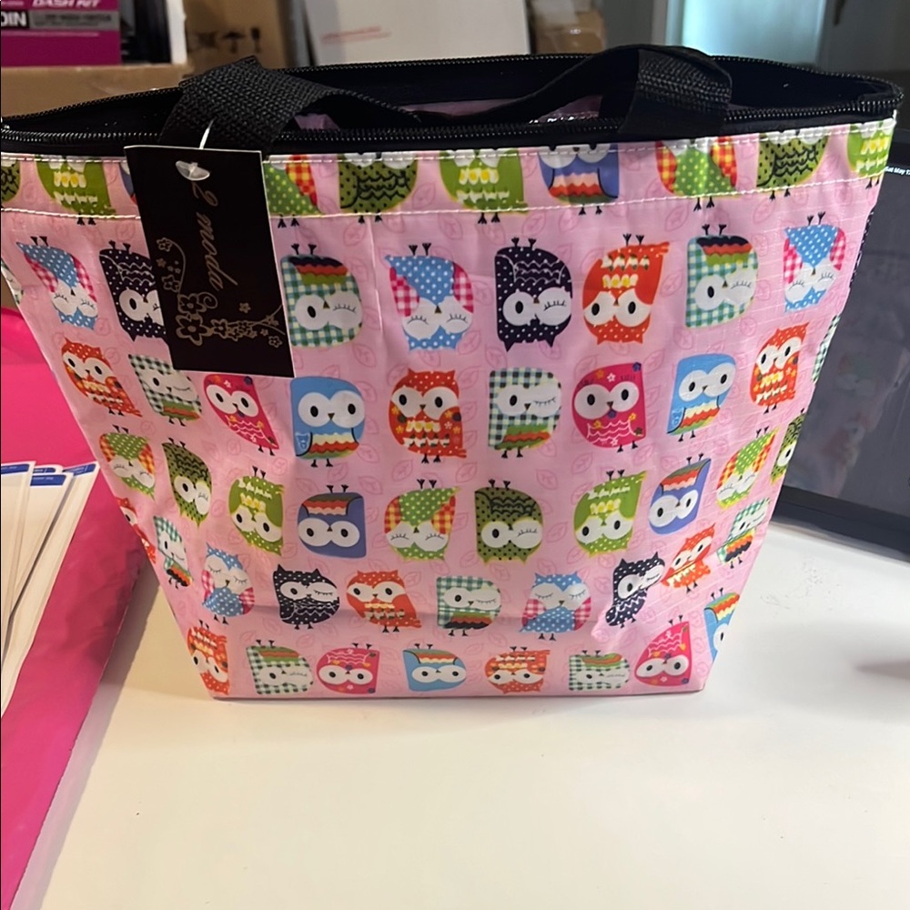 Moda Pink and Black Owl Print Tote